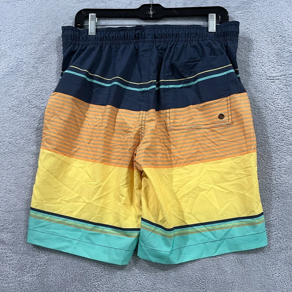 Sonoma Board Shorts Mens S Multicolor Striped Mesh Lined Swim Surfing Drawstring